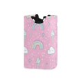 thumbnail image 1 of Yayeee Freestanding Laundry Hamper with Handle Collapsible Large Storage Basket for Clothes, Ice Cream Rainbow Pattern, 1 of 7