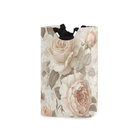 Yayeee Freestanding Laundry Hamper with Handle Collapsible Large Storage Basket for Clothes, Lace and Floral