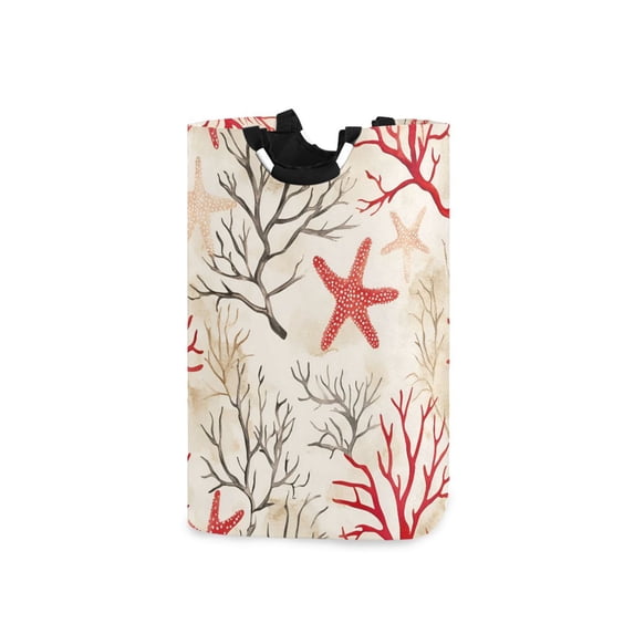 Yayeee Freestanding Laundry Hamper with Handle Collapsible Large Storage Basket for Clothes, Light Starfish