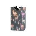 thumbnail image 1 of Yayeee Freestanding Laundry Hamper with Handle Collapsible Large Storage Basket for Clothes, Neon Llamas Pattern, 1 of 7