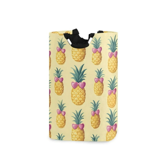 Yayeee Freestanding Laundry Hamper with Handle Collapsible Large Storage Basket for Clothes, Pineapple Love