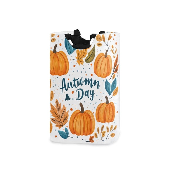 Yayeee Freestanding Laundry Hamper with Handle Collapsible Large Storage Basket for Clothes, Pumpkins Pattern
