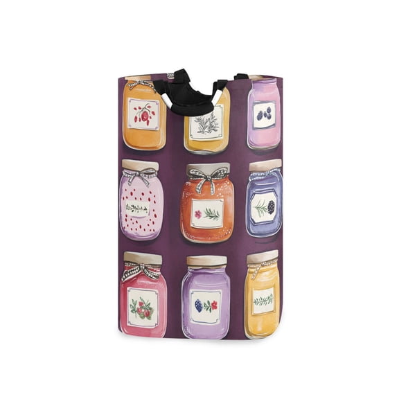Yayeee Freestanding Laundry Hamper with Handle Collapsible Large Storage Basket for Clothes, Purple Jam