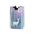 thumbnail image 1 of Yayeee Freestanding Laundry Hamper with Handle Collapsible Large Storage Basket for Clothes, Purple Night Deer, 1 of 7