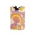 thumbnail image 1 of Yayeee Freestanding Laundry Hamper with Handle Collapsible Large Storage Basket for Clothes, Purple Retro Rainbow, 1 of 7