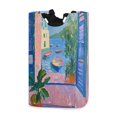 thumbnail image 1 of Yayeee Freestanding Laundry Hamper with Handle Collapsible Large Storage Basket for Clothes, Purple Window, 1 of 7