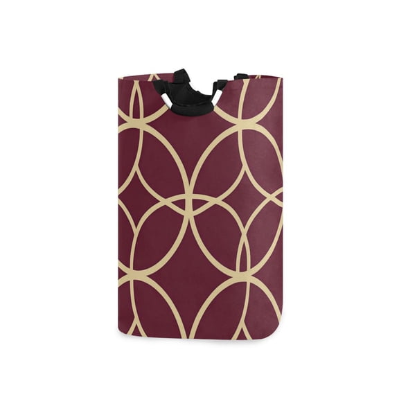 Yayeee Freestanding Laundry Hamper with Handle Collapsible Large Storage Basket for Clothes, Red Circles