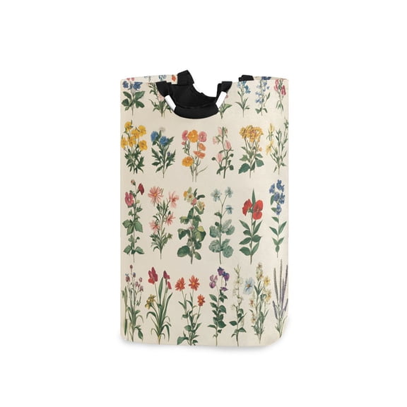 Yayeee Freestanding Laundry Hamper with Handle Collapsible Large Storage Basket for Clothes, Red Floral