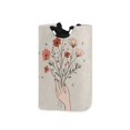 thumbnail image 1 of Yayeee Freestanding Laundry Hamper with Handle Collapsible Large Storage Basket for Clothes, Red Flower, 1 of 7