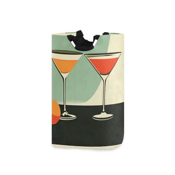 Yayeee Freestanding Laundry Hamper with Handle Collapsible Large Storage Basket for Clothes, Red Glasses