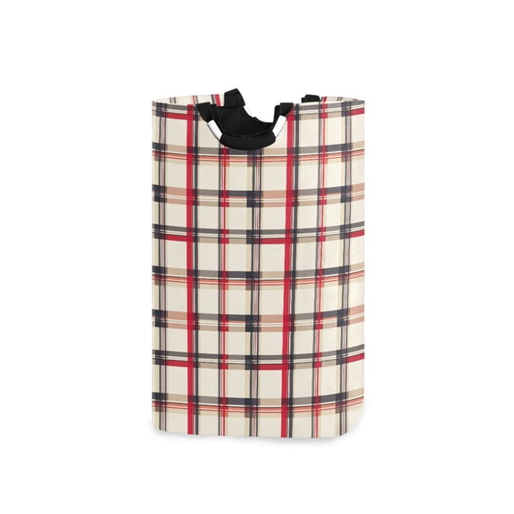 Yayeee Freestanding Laundry Hamper with Handle Collapsible Large Storage Basket for Clothes, Red Tartan