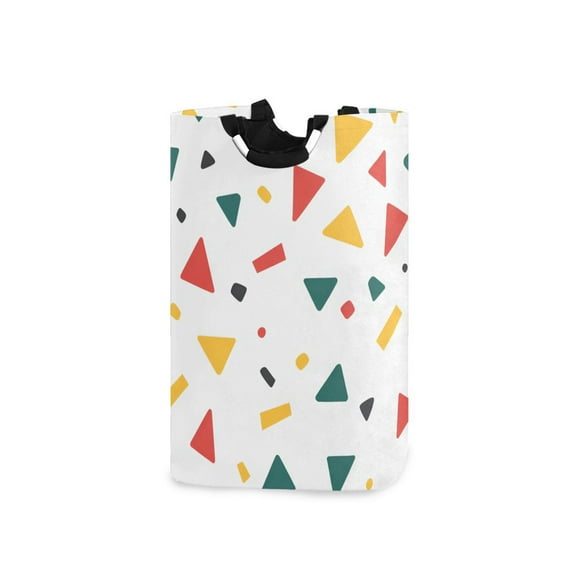 Yayeee Freestanding Laundry Hamper with Handle Collapsible Large Storage Basket for Clothes, Retro Shapes