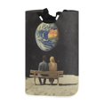 thumbnail image 1 of Yayeee Freestanding Laundry Hamper with Handle Collapsible Large Storage Basket for Clothes, Sitting on The Moon, 1 of 7