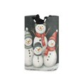 thumbnail image 1 of Yayeee Freestanding Laundry Hamper with Handle Collapsible Large Storage Basket for Clothes, Snowman Family, 1 of 7