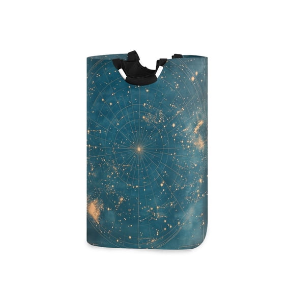 Yayeee Freestanding Laundry Hamper with Handle Collapsible Large Storage Basket for Clothes, Star Map