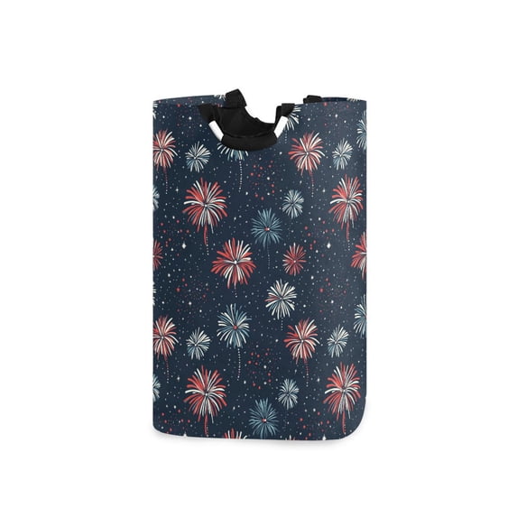 Yayeee Freestanding Laundry Hamper with Handle Collapsible Large Storage Basket for Clothes, Starry Fireworks Pattern