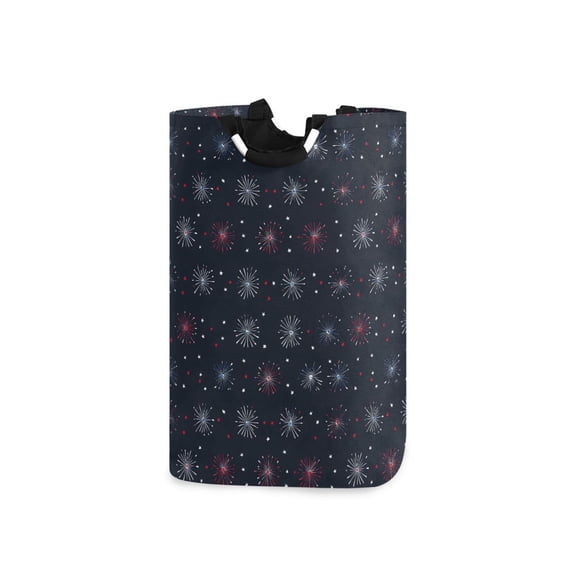 Yayeee Freestanding Laundry Hamper with Handle Collapsible Large Storage Basket for Clothes, Starry Night Pattern