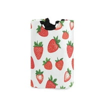 Yayeee Freestanding Laundry Hamper with Handle Collapsible Large Storage Basket for Clothes, Strawberry