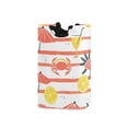 thumbnail image 1 of Yayeee Freestanding Laundry Hamper with Handle Collapsible Large Storage Basket for Clothes, Striped Crab, 1 of 7