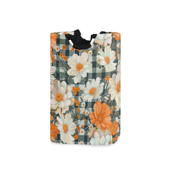 Yayeee Freestanding Laundry Hamper with Handle Collapsible Large Storage Basket for Clothes, Sunny Blooms