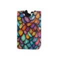 thumbnail image 1 of Yayeee Freestanding Laundry Hamper with Handle Collapsible Large Storage Basket for Clothes, Vibrant Dragon Scales Pattern, 1 of 7
