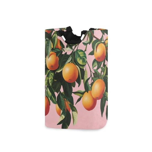 Yayeee Freestanding Laundry Hamper with Handle Collapsible Large Storage Basket for Clothes, Vibrant Oranges