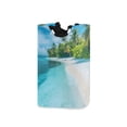 thumbnail image 1 of Yayeee Freestanding Laundry Hamper with Handle Collapsible Large Storage Basket for Clothes, White Beach Pattern, 1 of 7