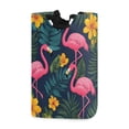 thumbnail image 1 of Yayeee Freestanding Laundry Hamper with Handle Collapsible Large Storage Basket for Clothes, Yellow Floral Flamingo, 1 of 7