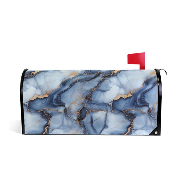 Yayeee Mailbox Cover Magnetic Large Size 25"x21" Post Box Cover Wrap Decor, Abstract Marble Pattern
