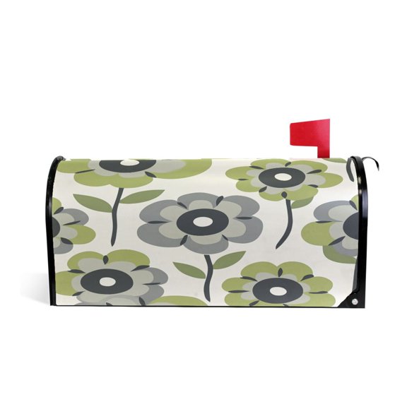 Yayeee Mailbox Cover Magnetic Large Size 25"x21" Post Box Cover Wrap Decor, Retro Flower