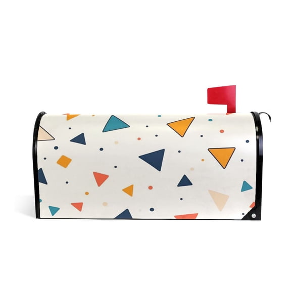 Yayeee Mailbox Cover Magnetic Large Size Post Box Cover Wrap Decor, Beige Simple Shapes