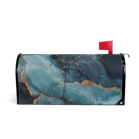 Yayeee Mailbox Cover Magnetic Large Size Post Box Cover Wrap Decor, Black Marble