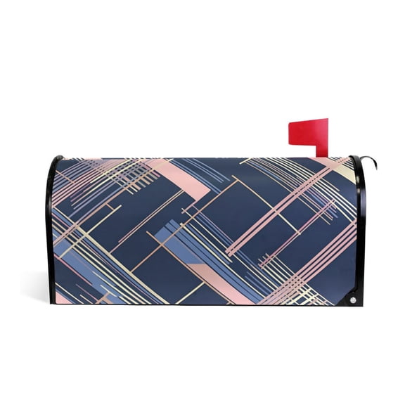 Yayeee Mailbox Cover Magnetic Large Size Post Box Cover Wrap Decor, Black Stripes