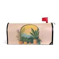 Yayeee Mailbox Cover Magnetic Large Size Post Box Cover Wrap Decor, Boho Plants