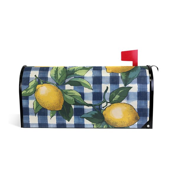Yayeee Mailbox Cover Magnetic Large Size Post Box Cover Wrap Decor, Cartoon Beige Lemon