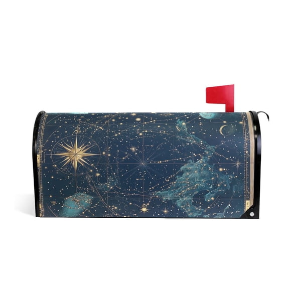 Yayeee Mailbox Cover Magnetic Large Size Post Box Cover Wrap Decor, Dark Star Map