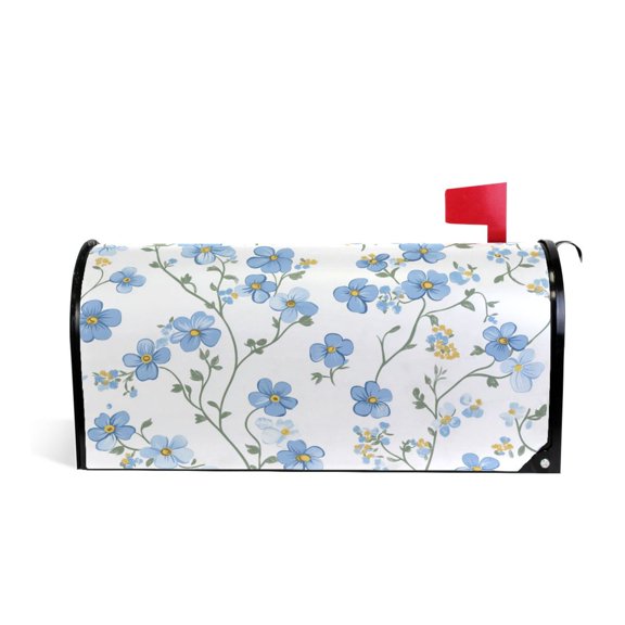 Yayeee Mailbox Cover Magnetic Large Size Post Box Cover Wrap Decor, Forget Me Not
