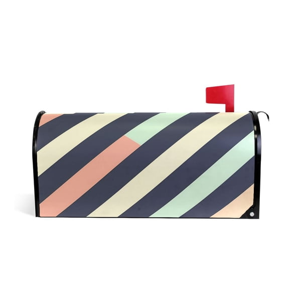 Yayeee Mailbox Cover Magnetic Large Size Post Box Cover Wrap Decor, Isometric Green