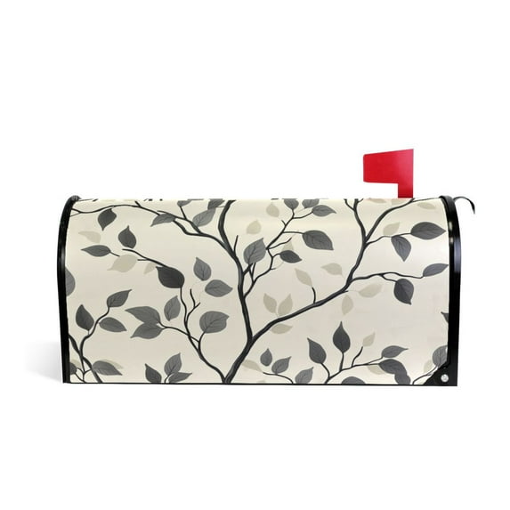 Yayeee Mailbox Cover Magnetic Large Size Post Box Cover Wrap Decor, Leaves Pattern