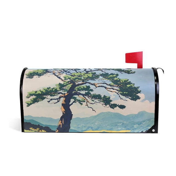 Yayeee Mailbox Cover Magnetic Large Size Post Box Cover Wrap Decor, Mounatin at Dawn