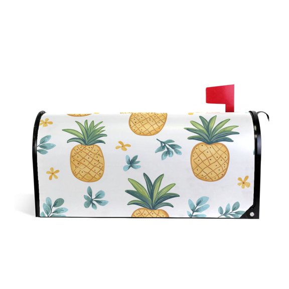 Yayeee Mailbox Cover Magnetic Large Size Post Box Cover Wrap Decor, Pineapple