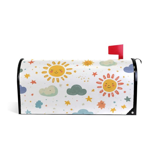 Yayeee Mailbox Cover Magnetic Large Size Post Box Cover Wrap Decor, Rainbows Pattern