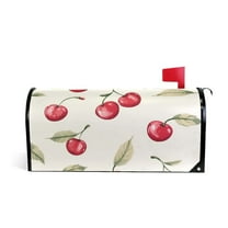 Yayeee Mailbox Cover Magnetic Large Size Post Box Cover Wrap Decor, Red Cherry