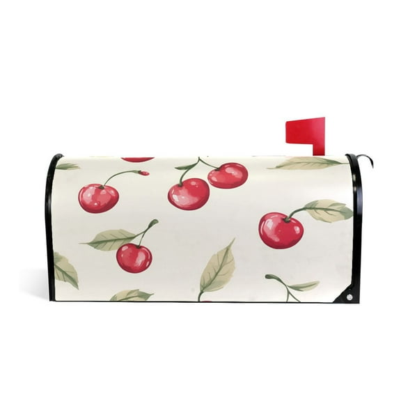 Yayeee Mailbox Cover Magnetic Large Size Post Box Cover Wrap Decor, Red Cherry