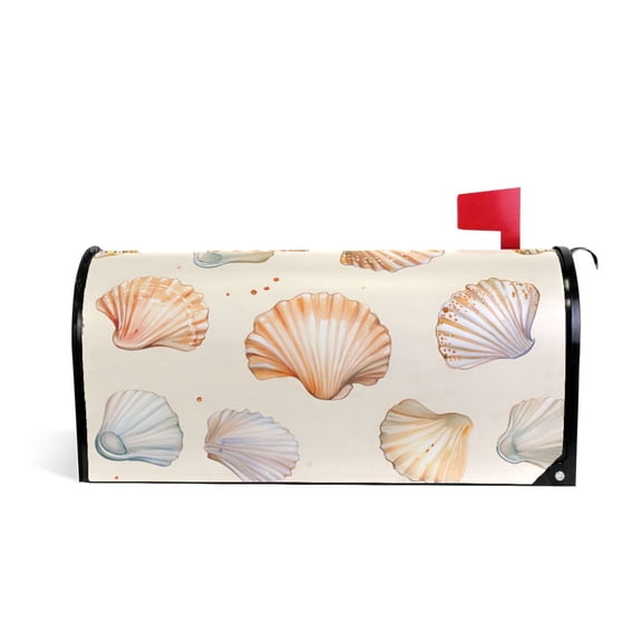 Yayeee Mailbox Cover Magnetic Standard Size Post Box Cover Wrap Decor, Beige Seashell