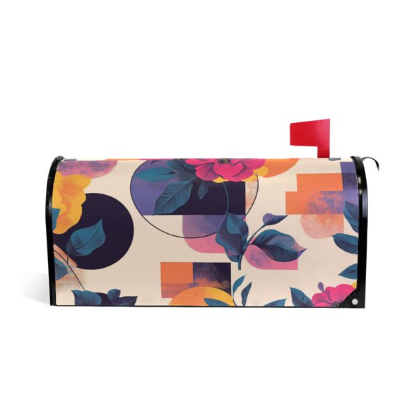 Yayeee Mailbox Cover Magnetic Standard Size Post Box Cover Wrap Decor, Flowers Pattern Style