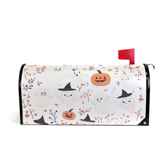 Yayeee Mailbox Cover Magnetic Standard Size Post Box Cover Wrap Decor, Ghost Design