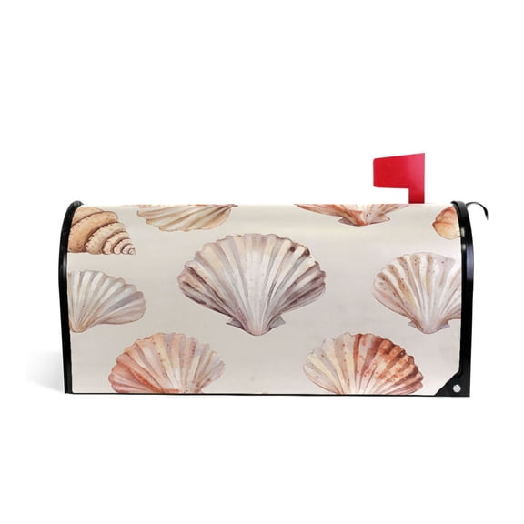 Yayeee Mailbox Cover Magnetic Standard Size Post Box Cover Wrap Decor, Purple Seashell