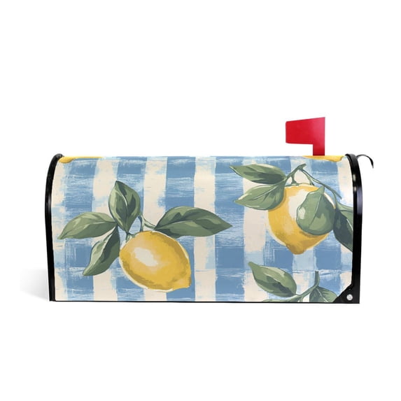 Yayeee Mailbox Cover Magnetic Standard Size Post Box Cover Wrap Decor, Retro Lemon Leaves