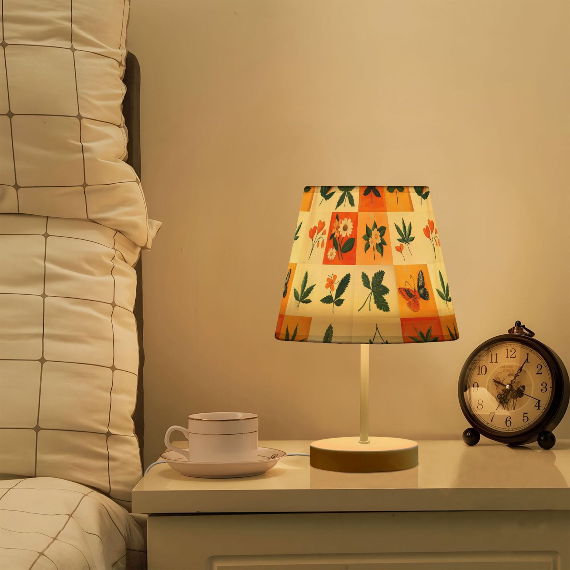 Yayeee Mini Table Lamp 10.8" Dimmable with Fabric Shade 3 Color ...